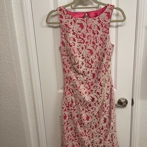 Gorgeous brand NEW Calvin Klein lace dress with pink satin underneath.
